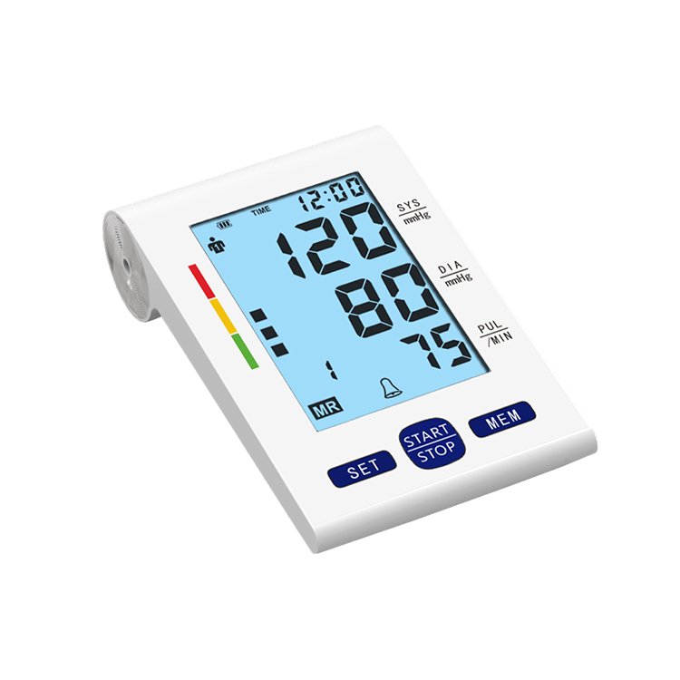 Blood Pressure Monitor Automatic Upper Arm Bp Machine & Pulse Rate Monitoring Meter Electric Plastic with 180 Sets Giftbox CE A8