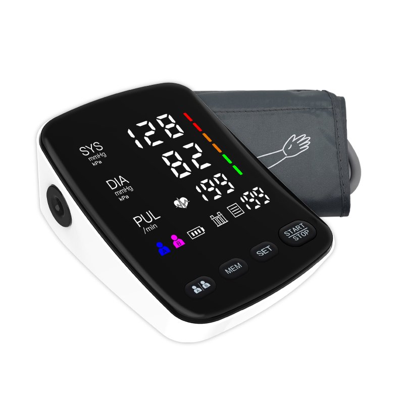 2023 LED Curved Screen Display Home Medical Automatic Digital BP Machine Tensiometer Cuff Electronic Blood Pressure Monitor