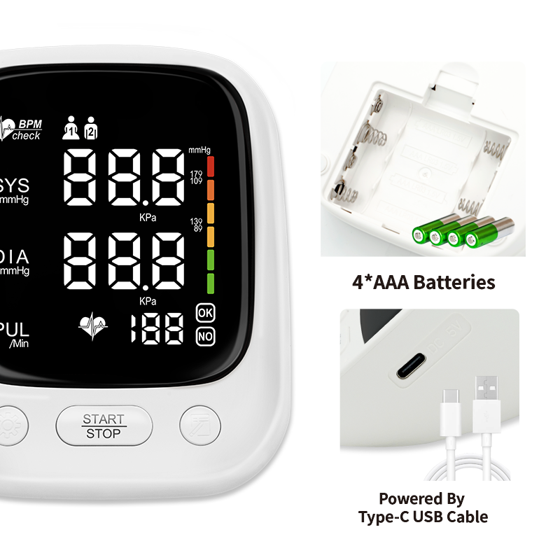 Medical Digital Blood Pressure And Heart Rate Monitor LeD Big Screen Tensiometers Digital Upper Arm Blood Pressure Monitor