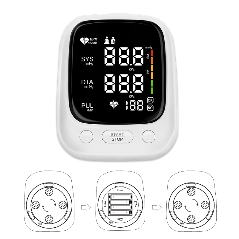 Medical Digital Blood Pressure And Heart Rate Monitor LeD Big Screen Tensiometers Digital Upper Arm Blood Pressure Monitor