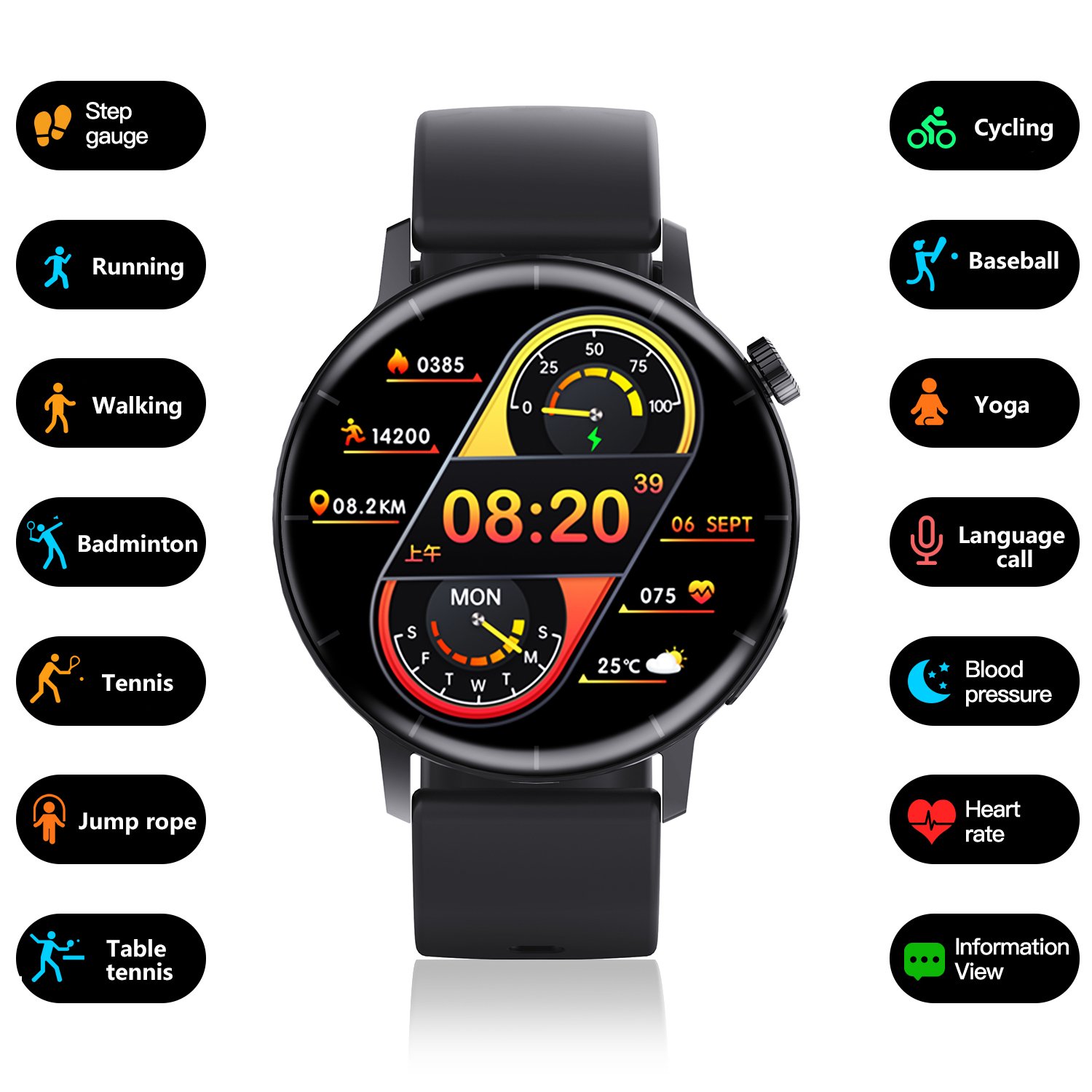 F22R Smart Watch Heart Rate Blood Pressure Monitor Men Women Sport Watch Pedometer Fitness Bracelet Watches for Phone