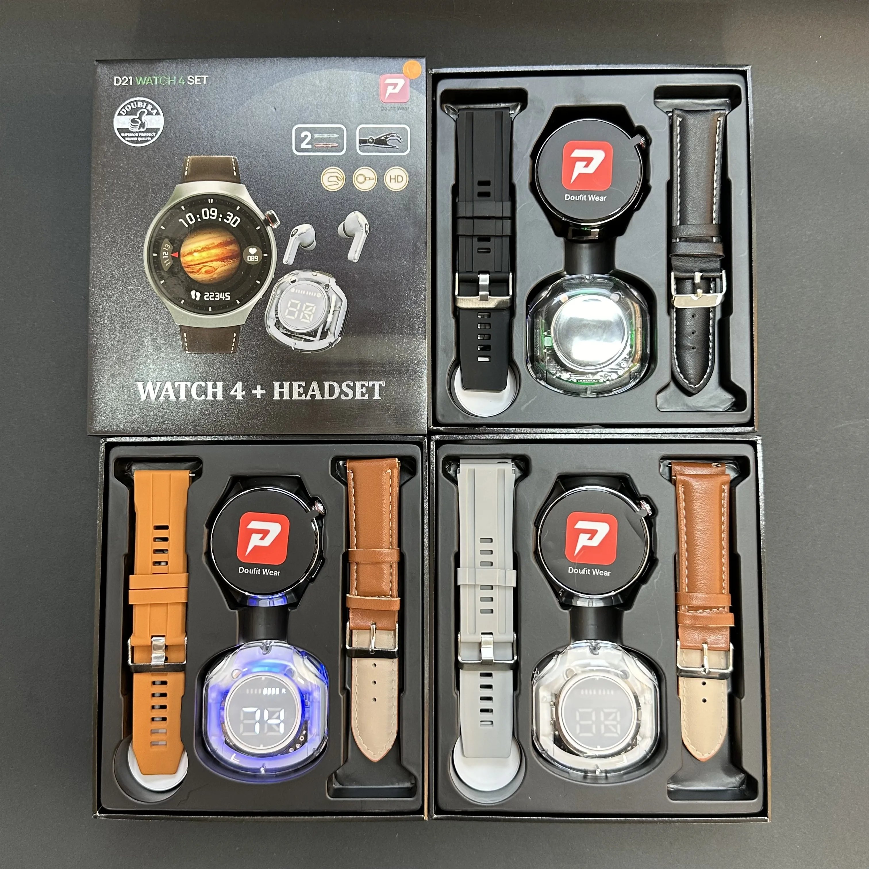 High Quality New D21 Smart Watch 4 Suit Air 39 TWS Earphones Smartwatches Heart Rate Blood Pressure Monitoring Smart Bracelet