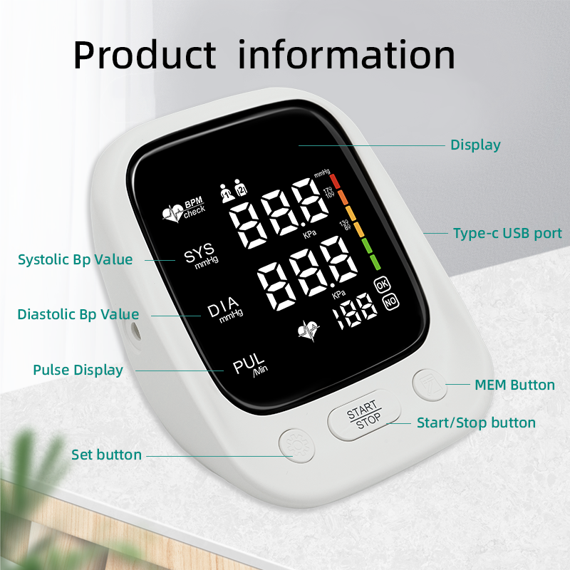 ODM Health Care Products OEM Big LED Display Screen Sphygmomanometer Auto Machine Digital Blood Pressure Monitors for Home Use