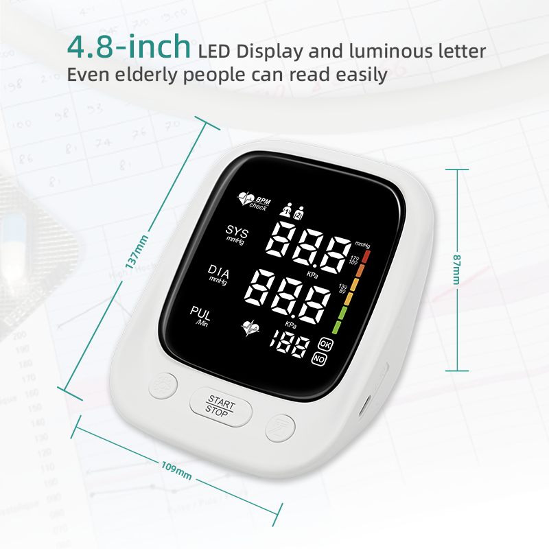ODM Health Care Products OEM Big LED Display Screen Sphygmomanometer Auto Machine Digital Blood Pressure Monitors for Home Use