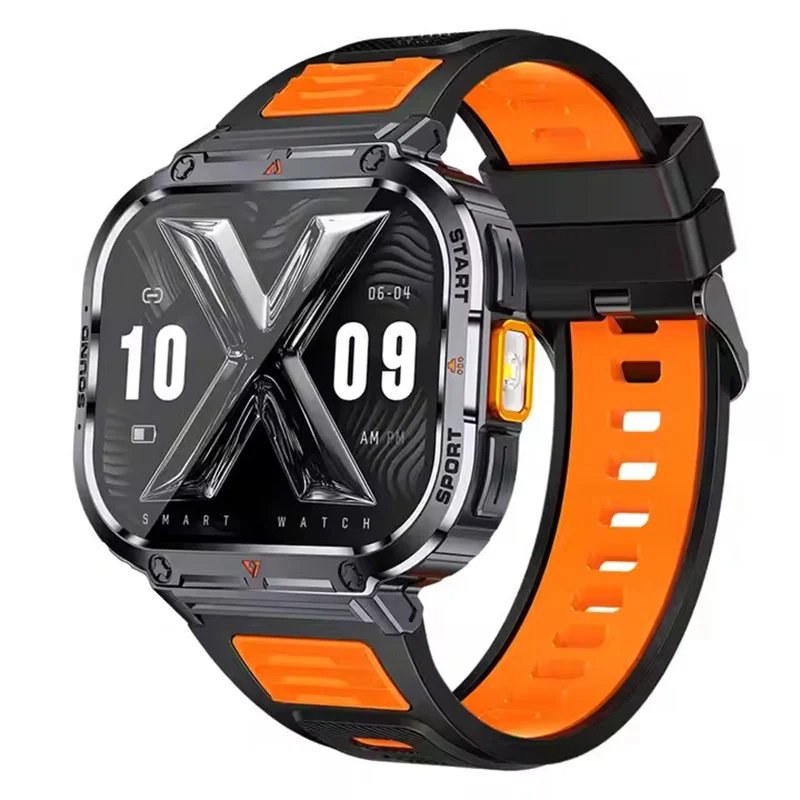 2024 NEW 2.0-Inch Smart Watch Men BT Call Music Heart Rate Blood Pressure Monitoring IP68 Waterproof Multi-Sports Flashlight