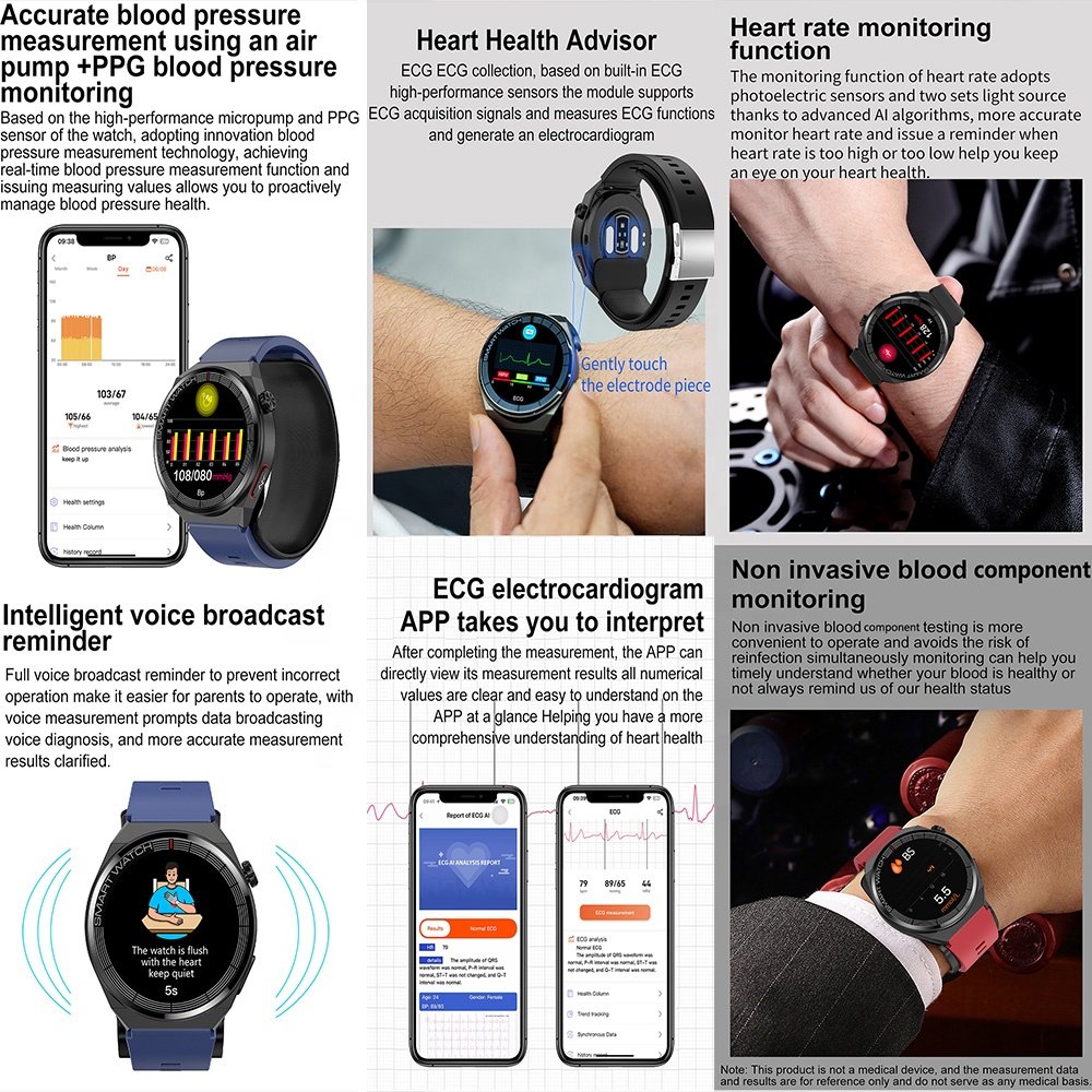 Customizable branded relogio smartwatch wrist health digital bp monitor ECG blood pressure monitor smartwatch smart watch