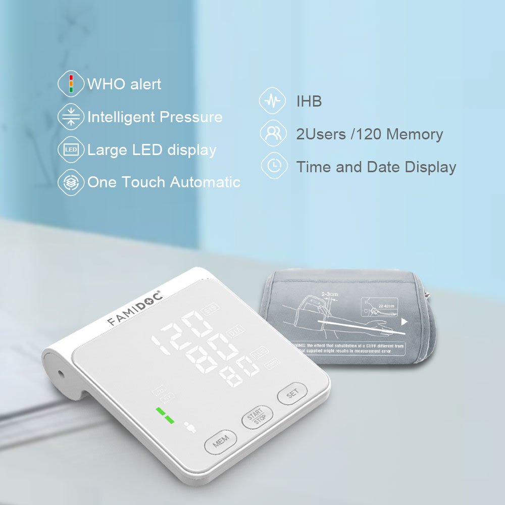 Bluetooth Arm Type Blood Pressure Monitor TeleHealth telemedicine API/SDK WIFI IOT sphygmomanometer RPM Smart wireless bluetooth