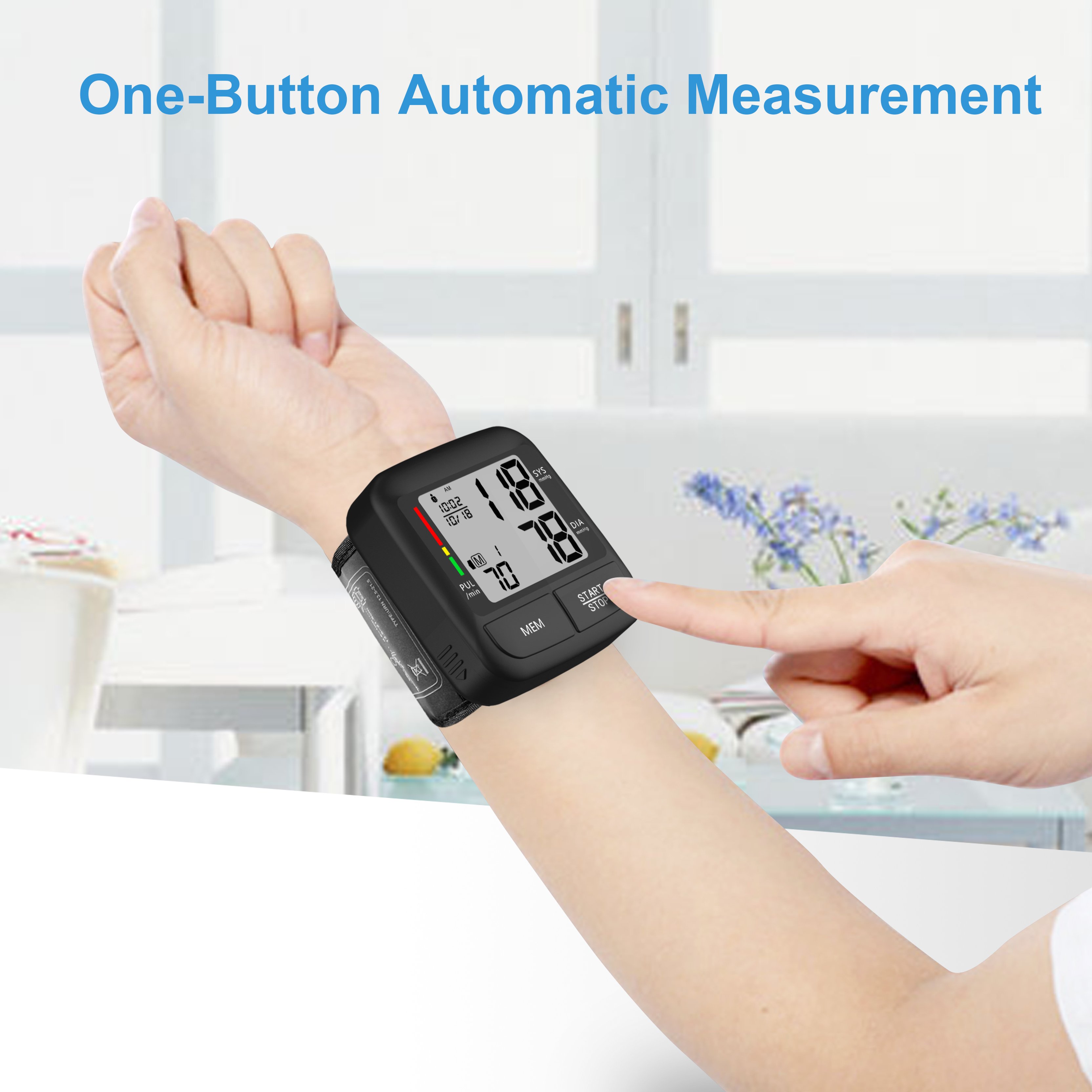 Household Medical Devices Automatic Blood Pressure Machine Portable BP Monitor Tensiometros Digital Blood Pressure Monitor Wrist