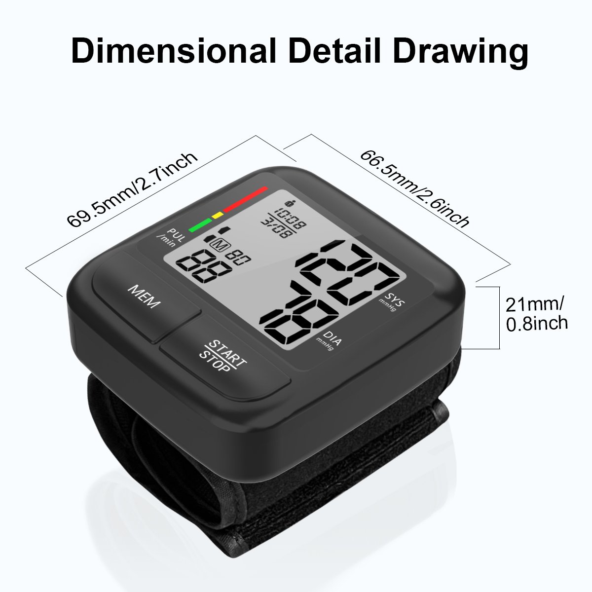 Household Medical Devices Automatic Blood Pressure Machine Portable BP Monitor Tensiometros Digital Blood Pressure Monitor Wrist