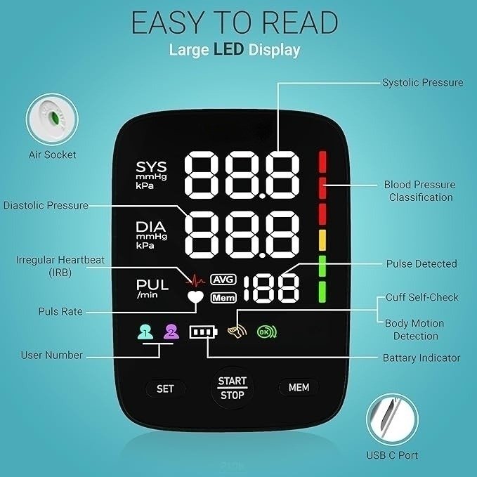 Factory Price Ambulatory Rechargeable Upper Arm Blood Pressure Monitor USB Wifi Blood Pressure Digital Machine Hospital Home