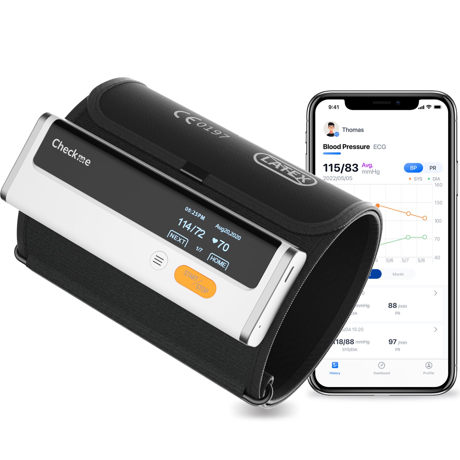 Checkme BP2 Upper Arm Automatic Digital Blood Pressure Monitor Bp Monitor Blood Pressure with Ecg