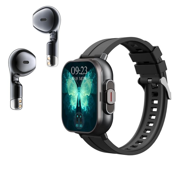 2024 Hot Sale Heart rate monitoring fashion smart watches BT calls blood pressure monitoring smart watch with earbuds