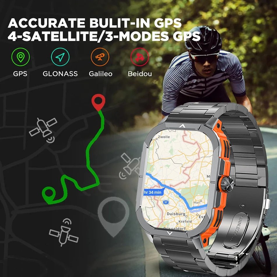 2024 NEW 2.06 Inch AMOLED Screen NFC Blue tooth Call Blood Pressure Monitoring Smart Watch Weather Forecast HK56 IP68 Smartwatch