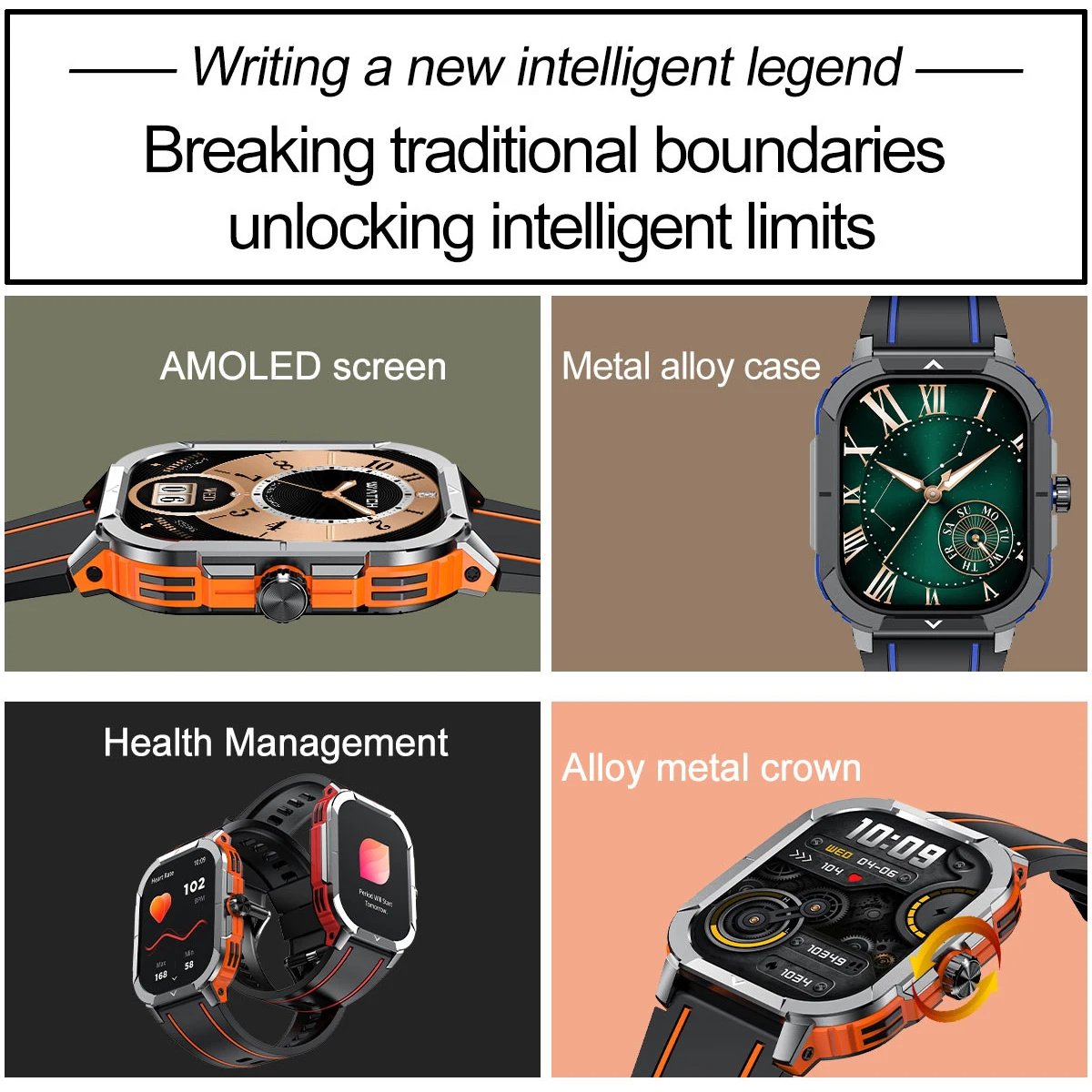 2024 NEW 2.06 Inch AMOLED Screen NFC Blue tooth Call Blood Pressure Monitoring Smart Watch Weather Forecast HK56 IP68 Smartwatch
