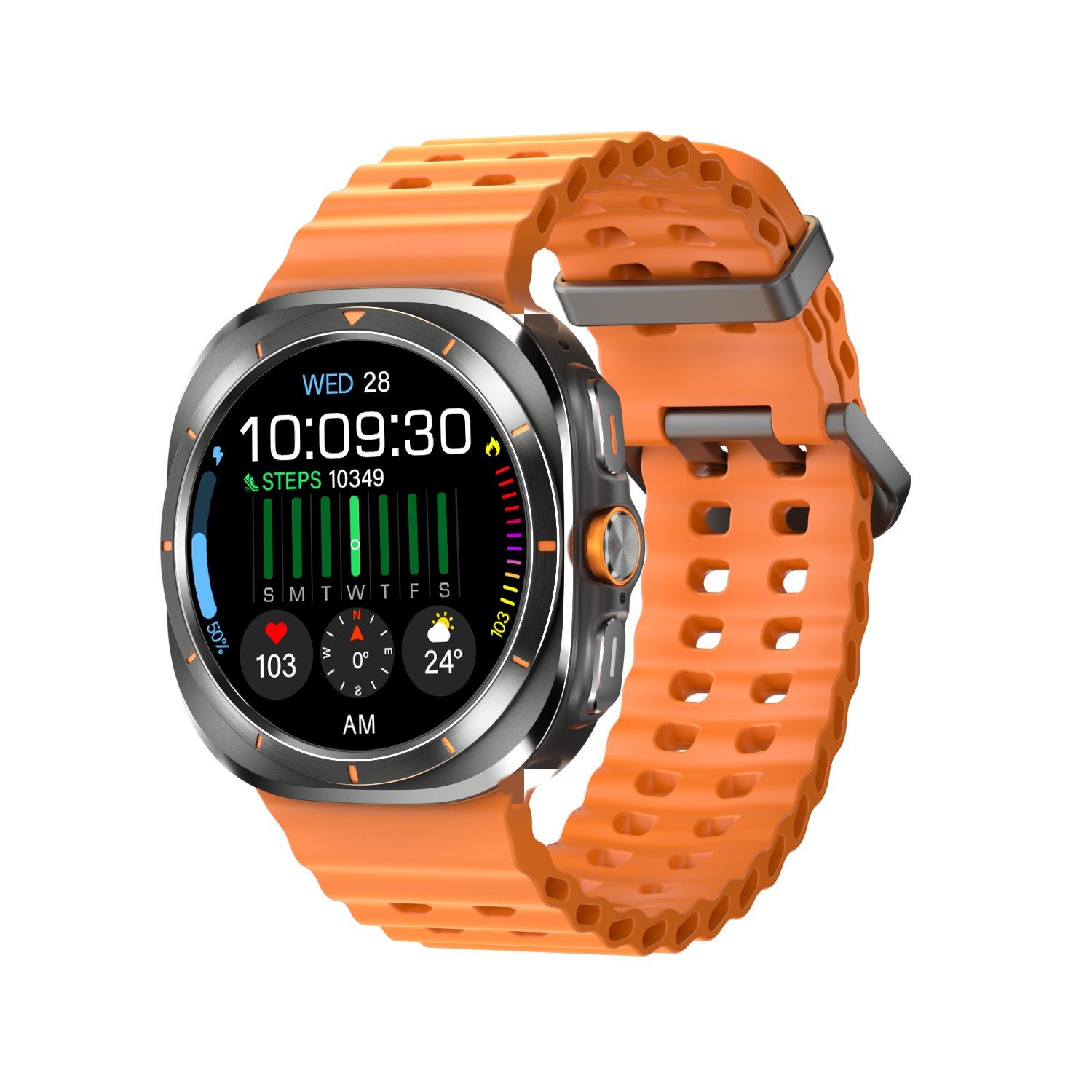 Z7 Ultra Smart Watch IPS GPS BT Unisex Sports Bracelet Weather Music Blood Pressure Monitoring Rubber Sim Huaqiang North S7