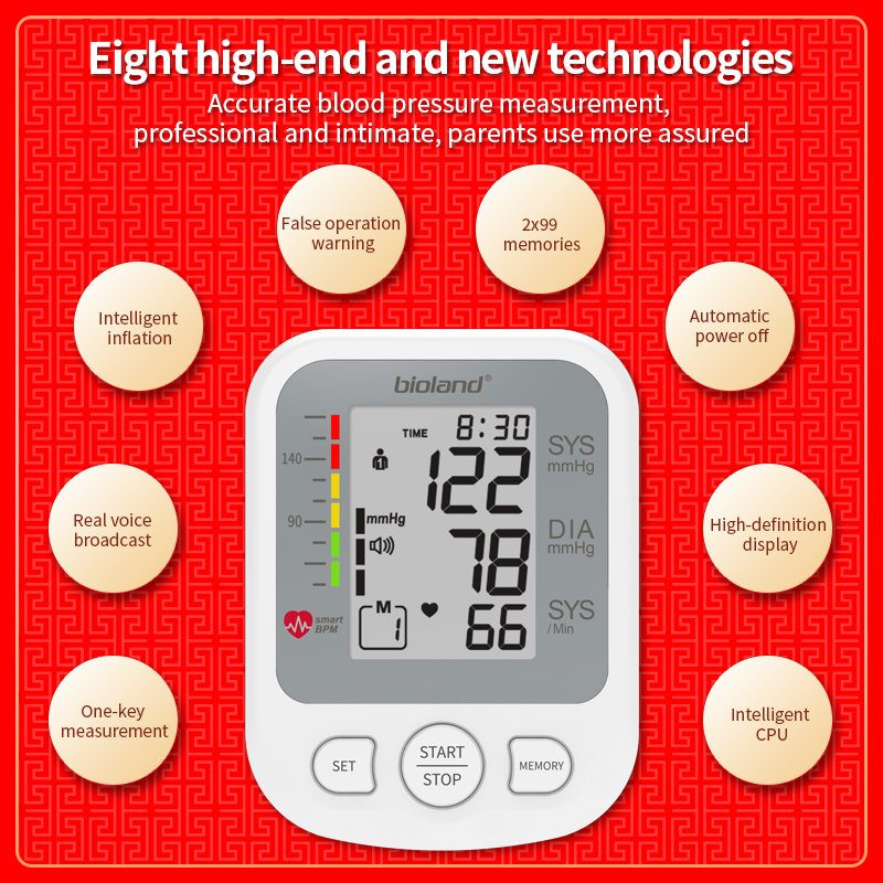 Portable Automatic Bp Monitor Blood Pressure Machine Digital Tensiometer Sphygmomanomet Upper Bp Machine Blood Pressure Monitor