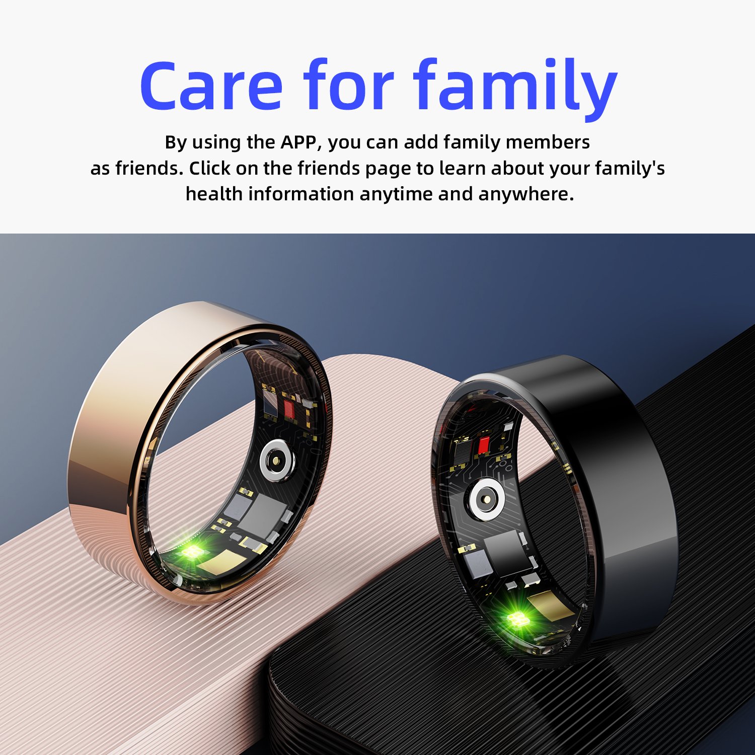 2024 Smart Ring Waterproof Blood Oxygen Heart Rate Blood Pressure Sleep Monitor Sports Health Tracker Smart Rings for Men