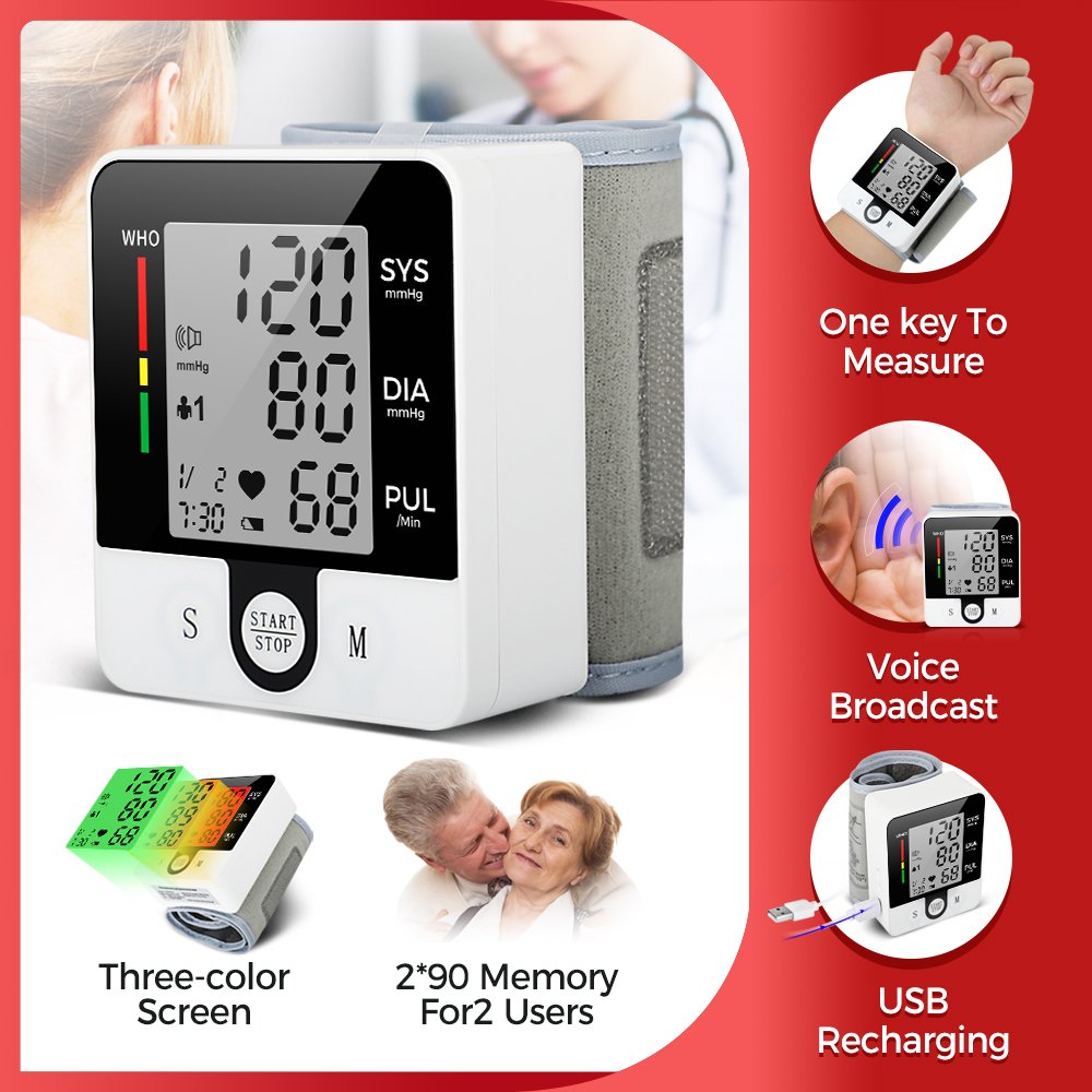 Factory Price Blood Pressure Apparatus Household Hospital Clinic Portable Wrist Blood Pressure Monitor