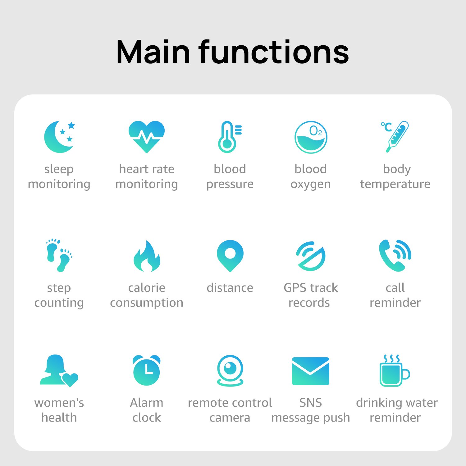 Android Smartwatch Blood Pressure Heart Rate And Sleep Monitor Pedometer Calorie Smart Fitness Tracker Bracelet Activity Watch