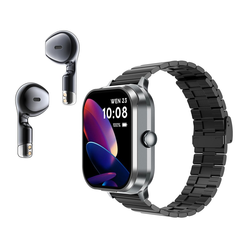 2024 Newest Pro Smart Watch 2-In-1 Earphones Bluetooth Call Waterproof Android Ios 240*296 HD Screen Men Smartwatch