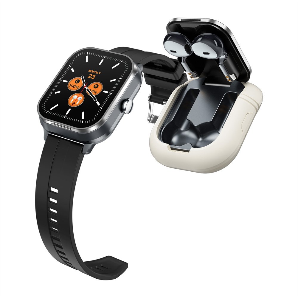 2024 Newest Pro Smart Watch 2-In-1 Earphones Bluetooth Call Waterproof Android Ios 240*296 HD Screen Men Smartwatch