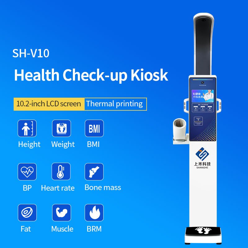 Ultrasonic Weight and Height Scale with Blue tooth Blood Pressure Fat pulse Machine Body Composition Analyser