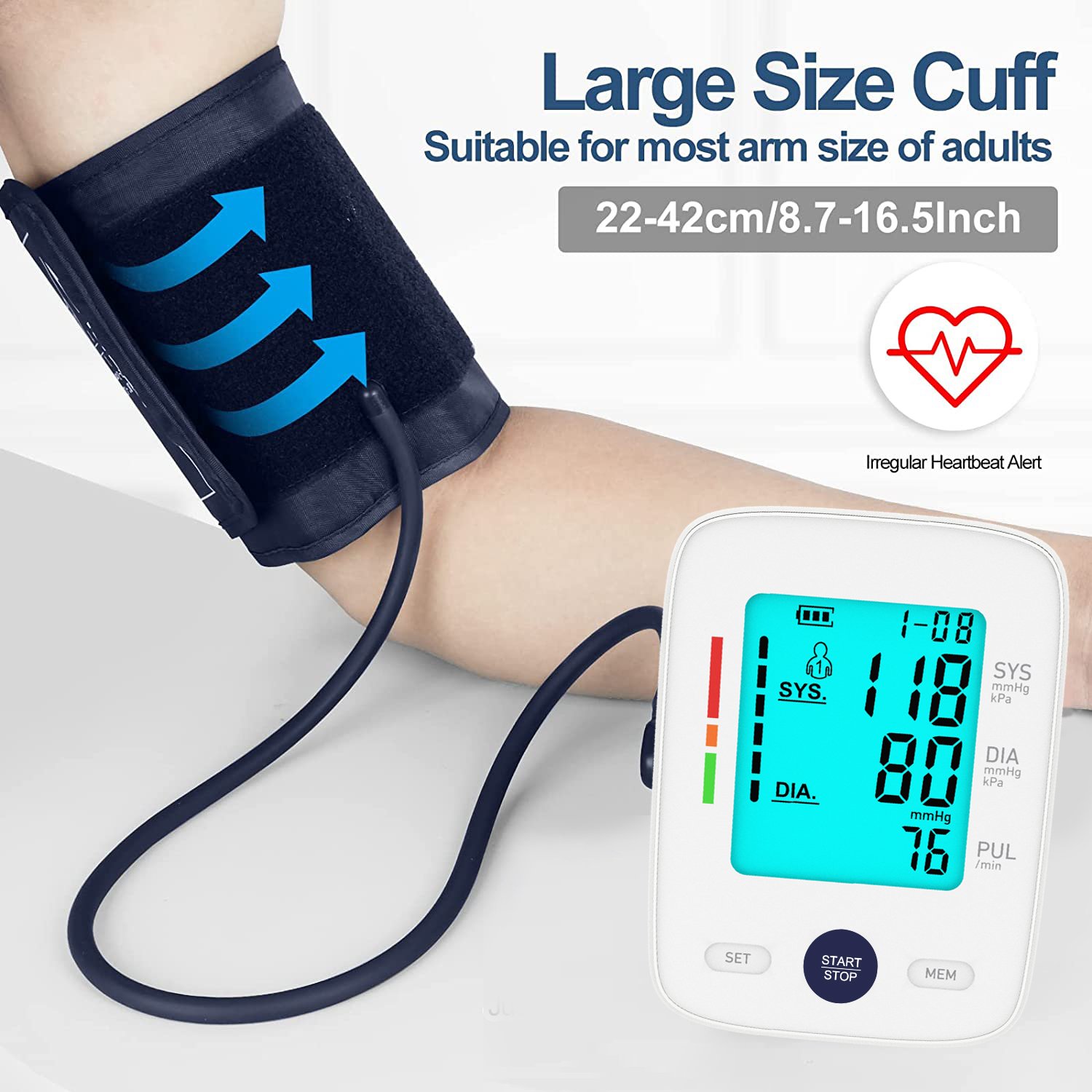 Large screen digital blood pressure monitor Fully automatic digital BP monitor Medical BP machine tensiometer BP