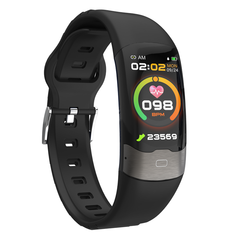 H02 With ECG Chest Sticker Sports management Heart rate monitor Blood pressure and blood oxygen monitor ECG Smart Bracelet