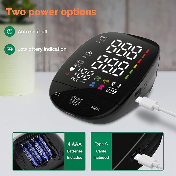 Rechargeable Sphygmomanometer Blood Pressure Machine Digital Tensiometer Upper Arm Digital