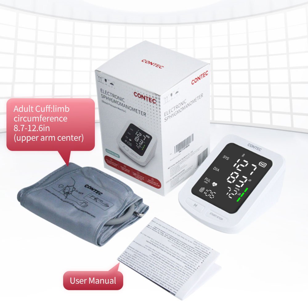 CONTEC08E Color LED rechargeable digital blood pressure monitor sphygmomanometer calibrator
