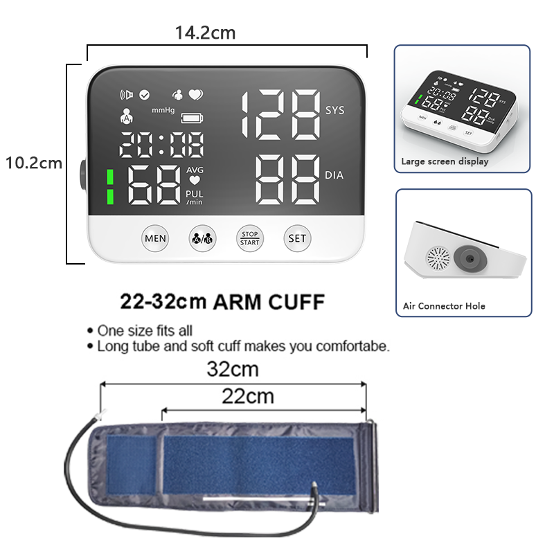 Factory Price LED Blood Pressure Machine Electronic Bp Machine Digital Upper Arm Blood Pressure Monitor