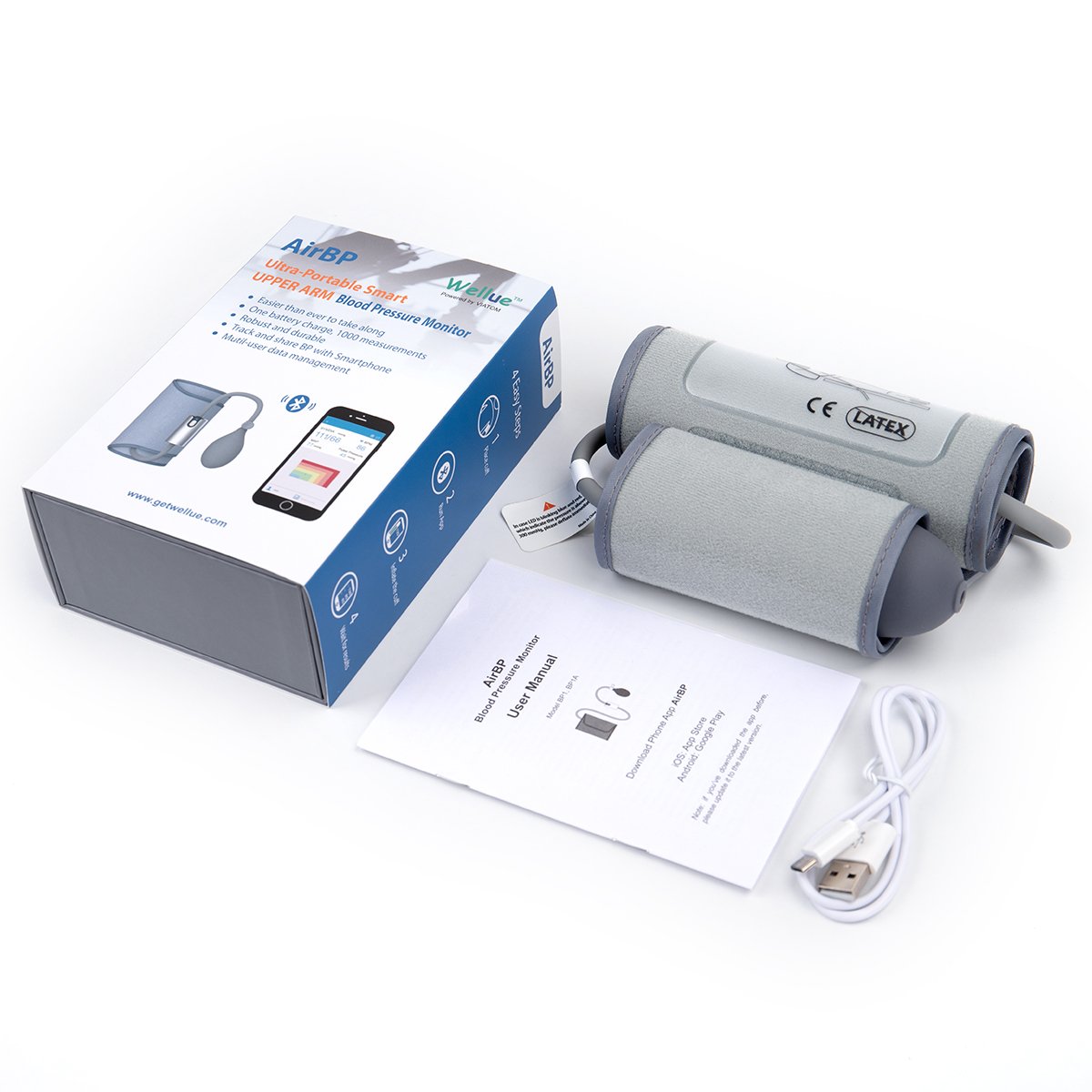 Wellue AirBP Ultra Portable Cleared Upper Arm Wireless Blood Pressure Monitors with Free App