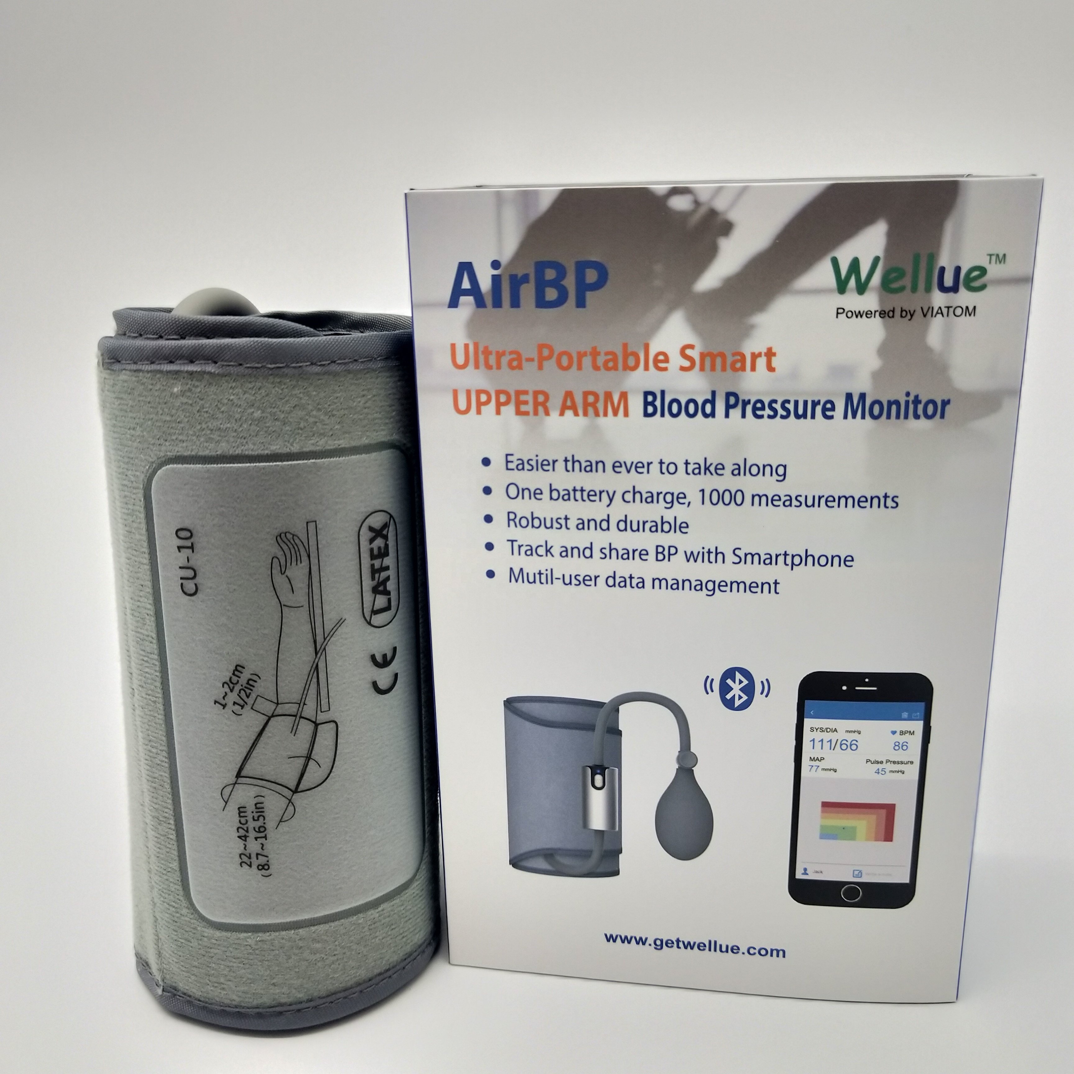 Wellue AirBP Ultra Portable Cleared Upper Arm Wireless Blood Pressure Monitors with Free App