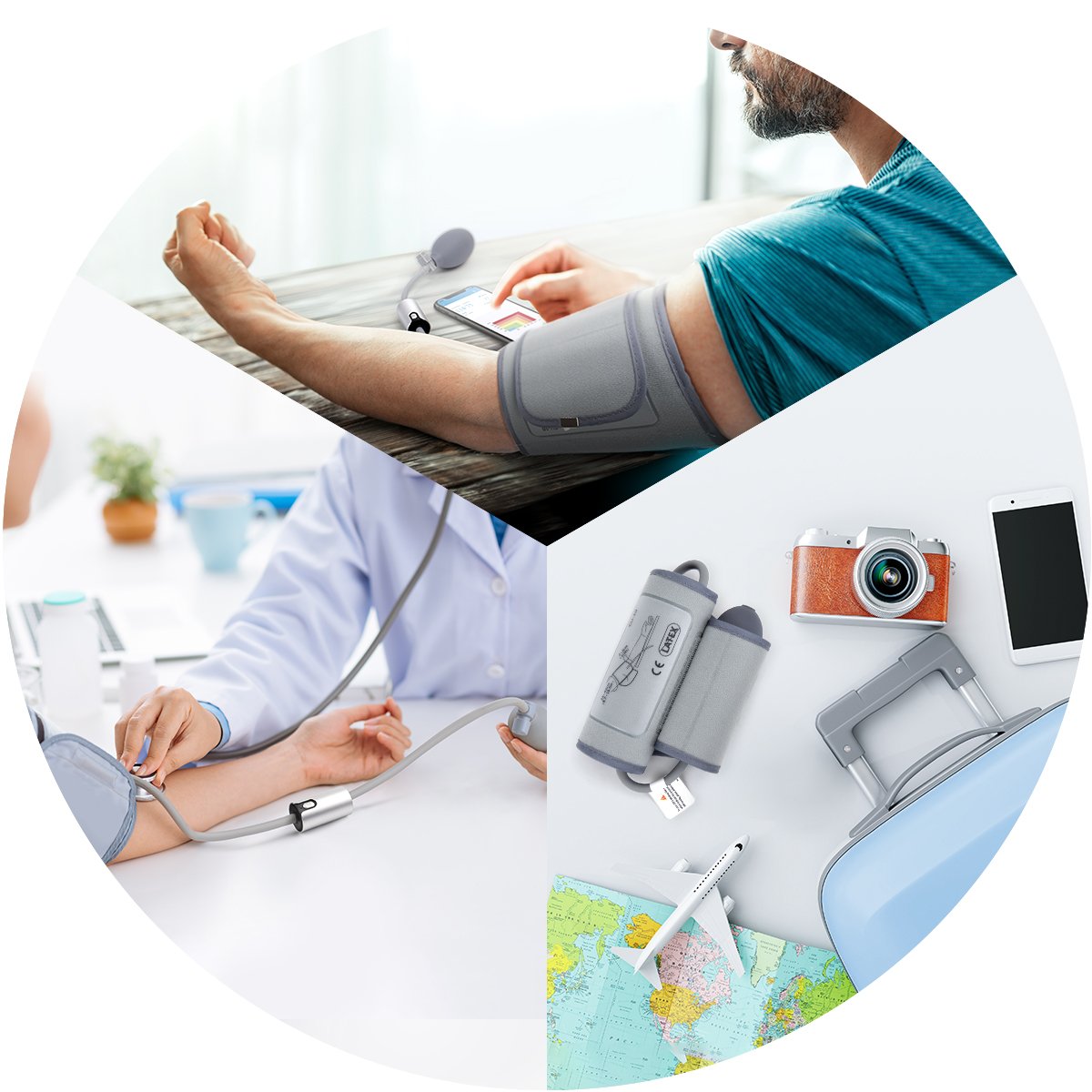 Wellue AirBP Ultra Portable Cleared Upper Arm Wireless Blood Pressure Monitors with Free App