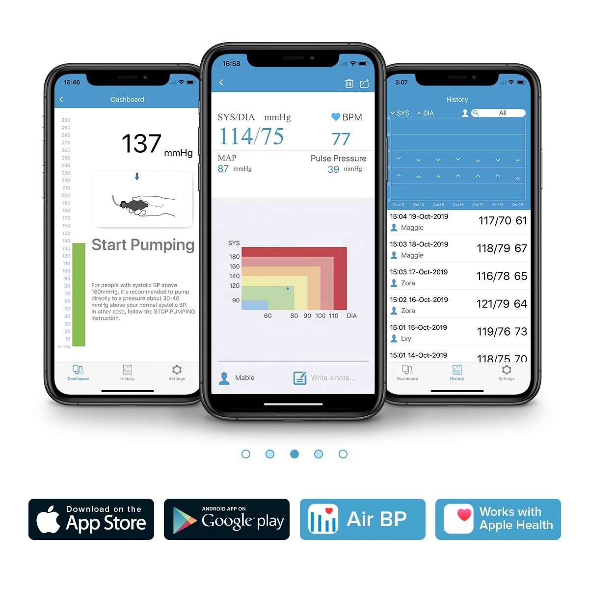 Wellue AirBP Ultra Portable Cleared Upper Arm Wireless Blood Pressure Monitors with Free App