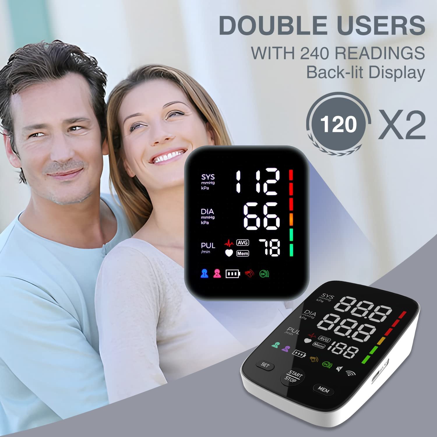 Factory Customization USB Recharge Upper Arm Bp Machine Digital Blood Pressure Monitors For Home Use