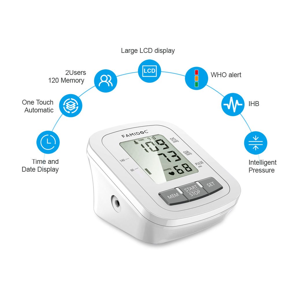 High Quality Sphygmomanometer Upper Arm Tensiometers OEM BP Monitor Electronic Bp Machine finger blood pressure monitor