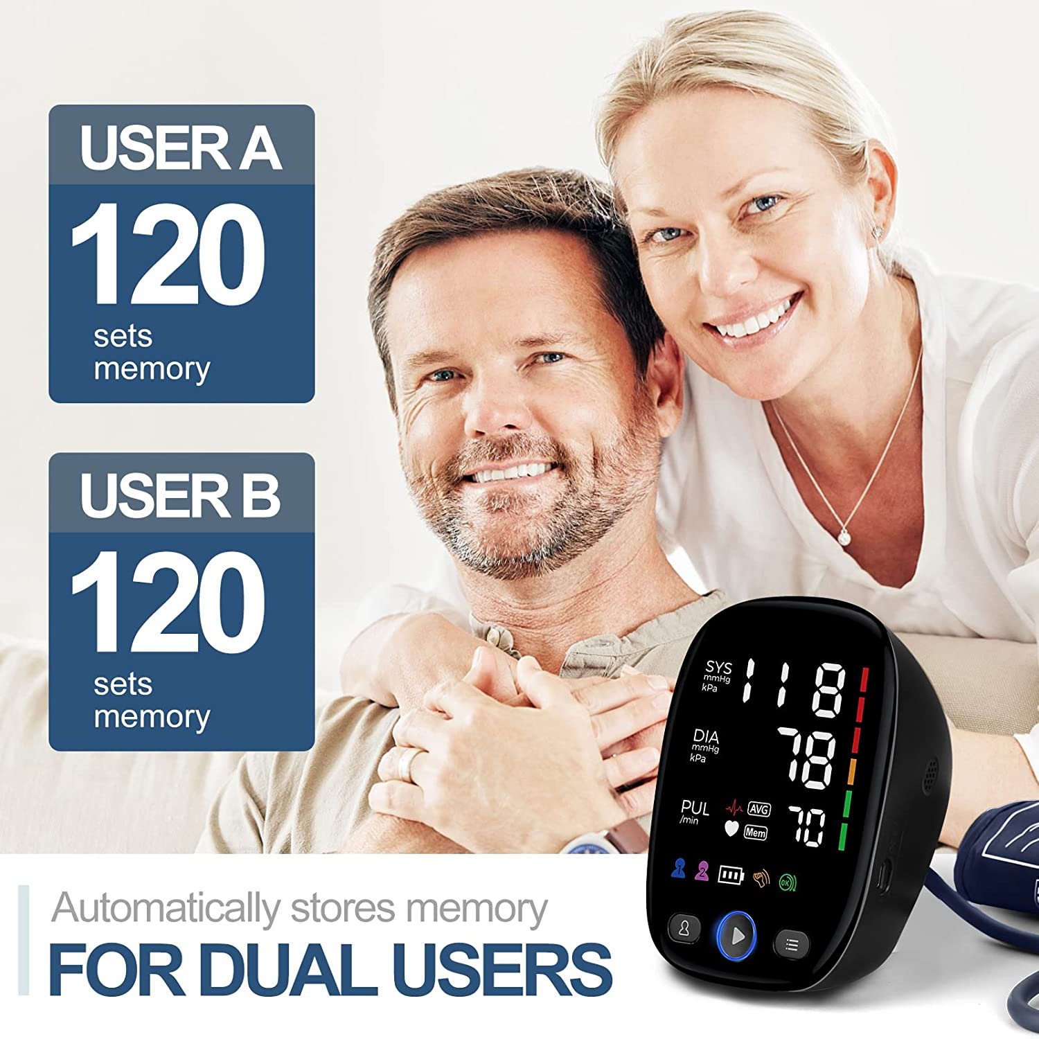 Blood Pressure Monitor - Digital Automatic Measure Blood Pressure Monitor with Heart Rate Pulse Detection