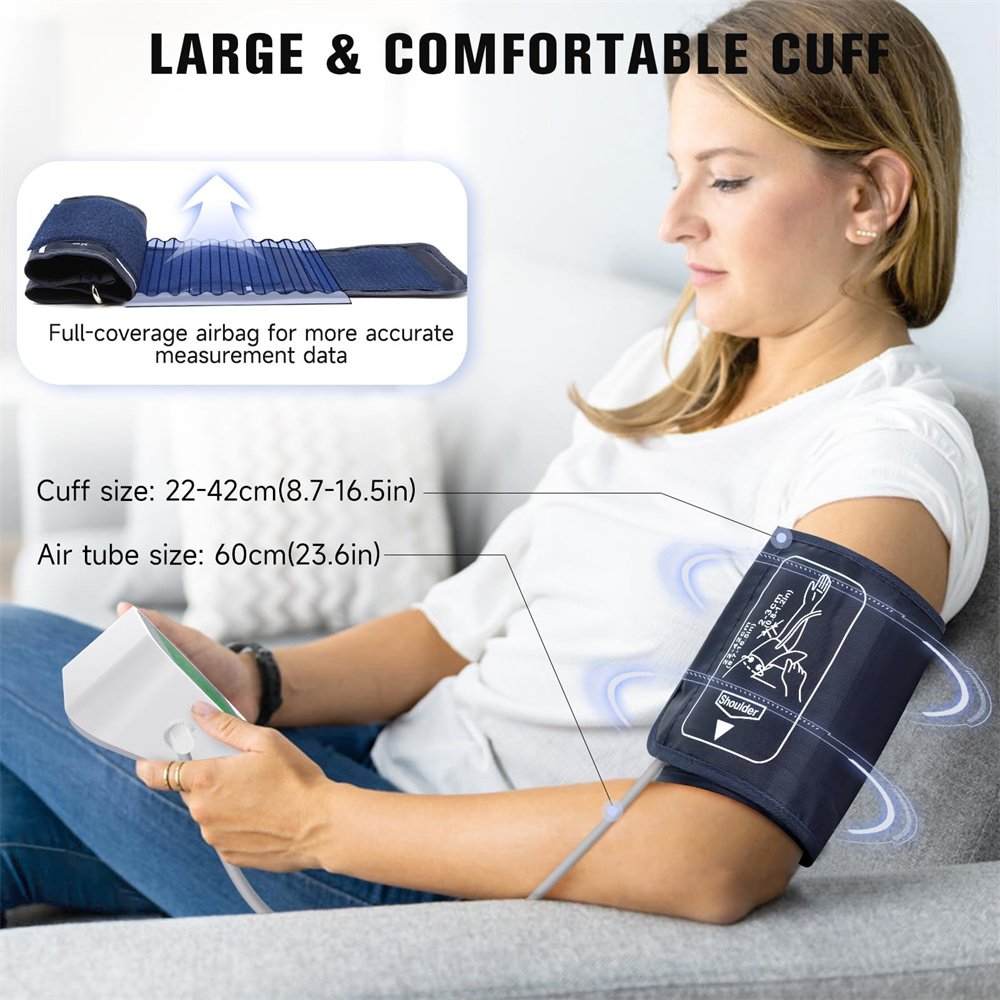 New Digital Blood Pressure Monitor Automatic Plastic Upper Arm BP Machine Big Screen Electric Blood Pressure Machine Cuff