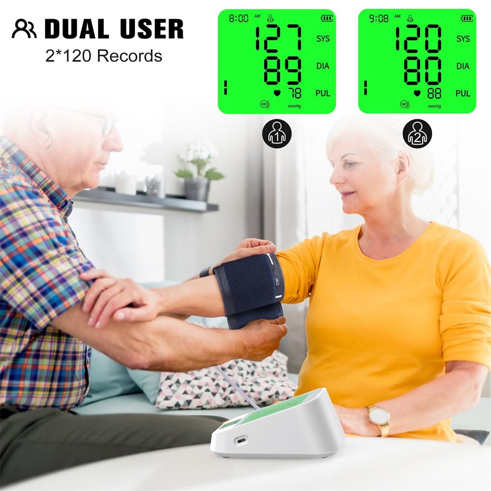New Digital Blood Pressure Monitor Automatic Plastic Upper Arm BP Machine Big Screen Electric Blood Pressure Machine Cuff