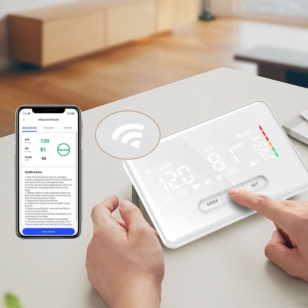 Rechargeable blood pressure monitor with LED Screen pulse oximeter FDBP-A7 with Bluetooth Wifi digital blood pressure monitor