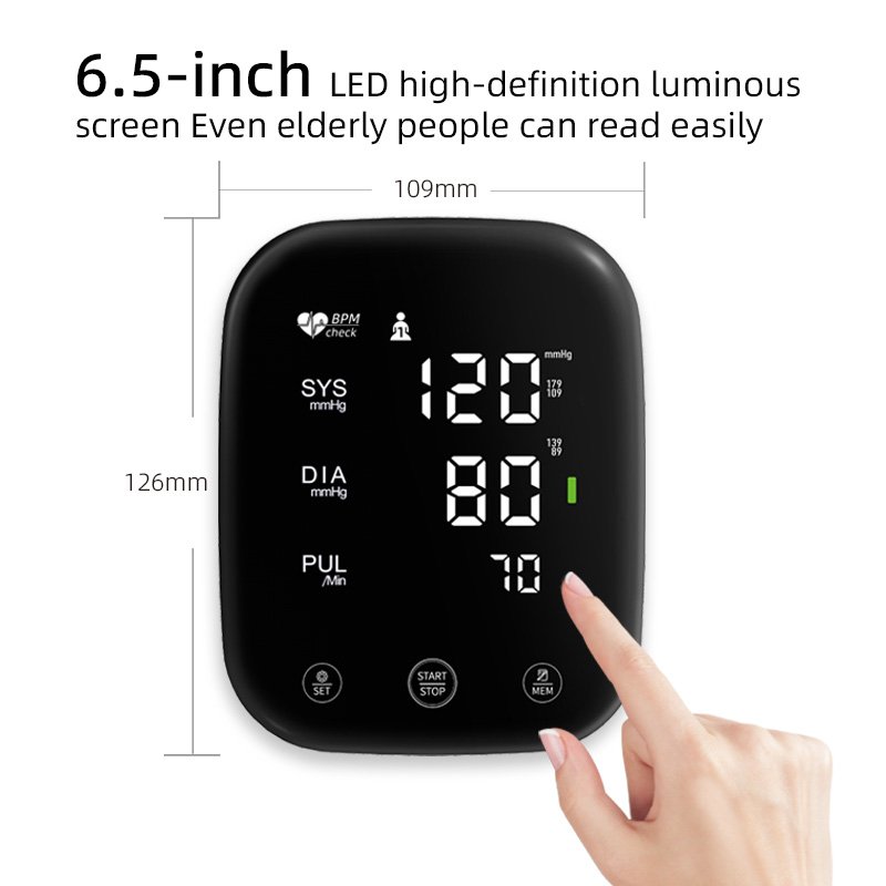 Touchable LED Screen Smart Sphygmomanometer Digital Blood Pressure Monitor bp Monitor High Accuracy For Home