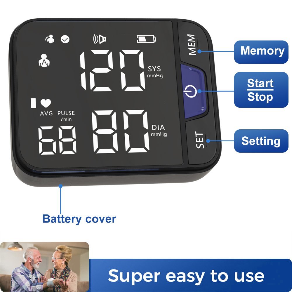 New Design Portable Automatic Smart Sphygmomanometer Digital Electronic Wrist Blood Pressure Monitor