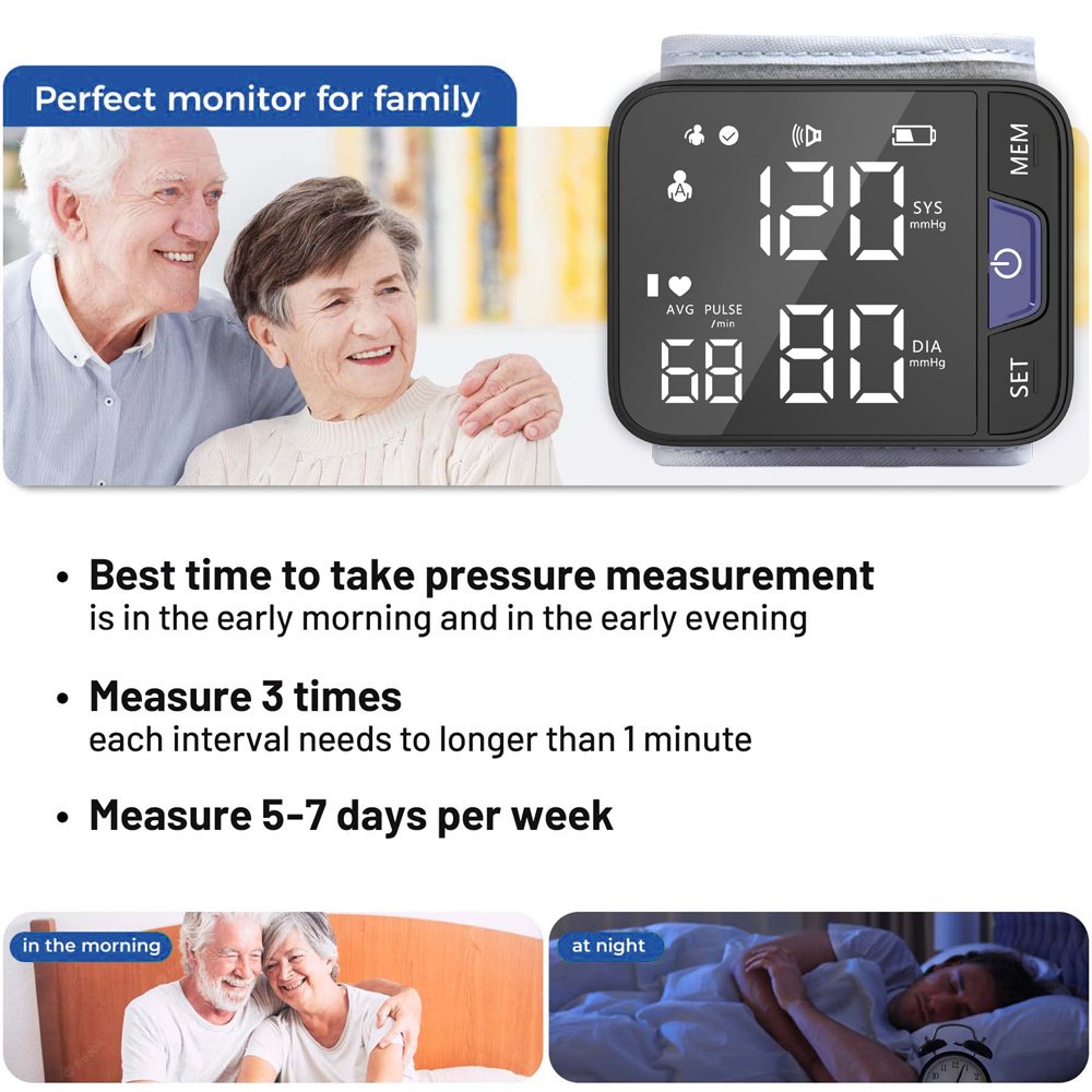 New Design Portable Automatic Smart Sphygmomanometer Digital Electronic Wrist Blood Pressure Monitor