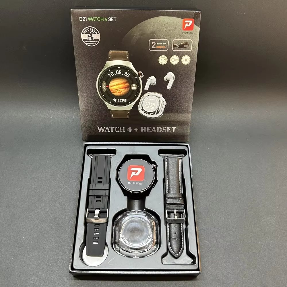 Latest D21 Watch 4 Suit Air 39 TWS Earphones Smart watches Heart Rate Blood Pressure Monitoring Smart Bracelet 2024 pk M103 M105