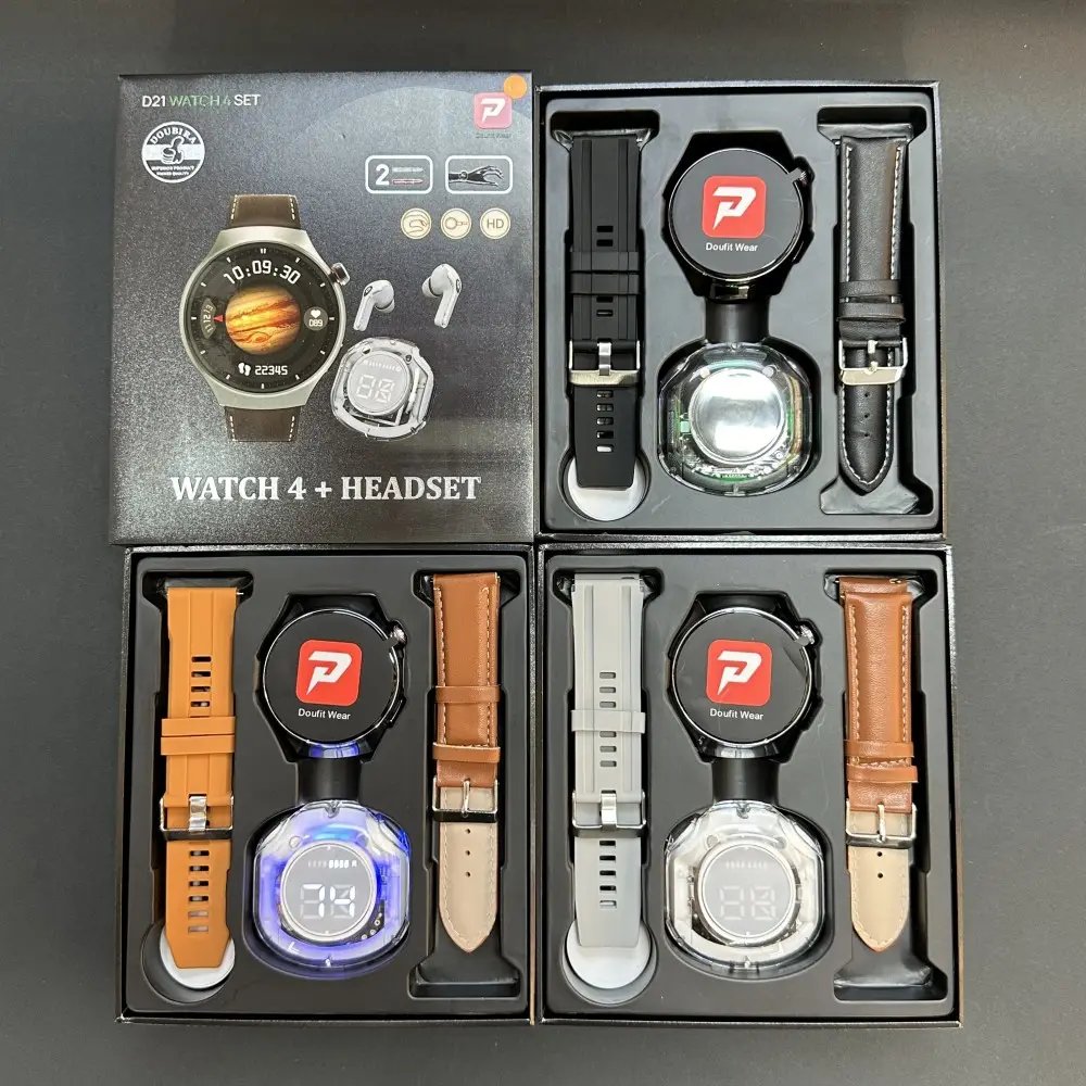 Latest D21 Watch 4 Suit Air 39 TWS Earphones Smart watches Heart Rate Blood Pressure Monitoring Smart Bracelet 2024 pk M103 M105