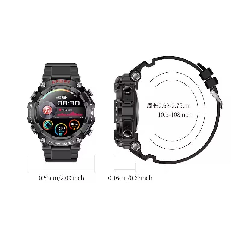 T96 Smart Watch with TWS Earbuds 2 in 1 play local Music health monitor sports mode Wireless Smart Watch with Headphones