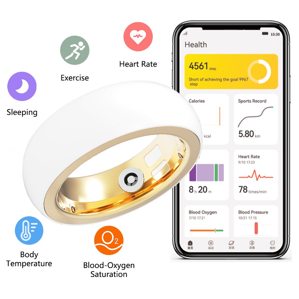 smart ring blood pressure Blood pressure monitoring smart health ring heart rate sleep tracking