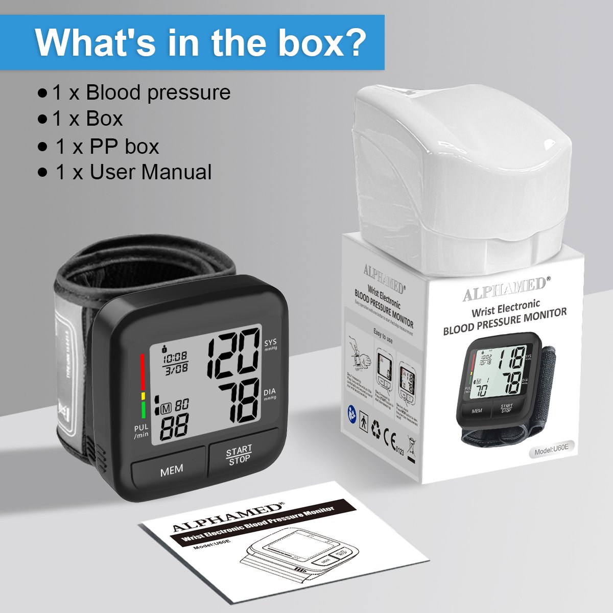 Electronic Smart Sphygmomanometer Automatic Blood Pressure Machine BP Machine Digital Wrist Blood Pressure Monitor BP Monitor