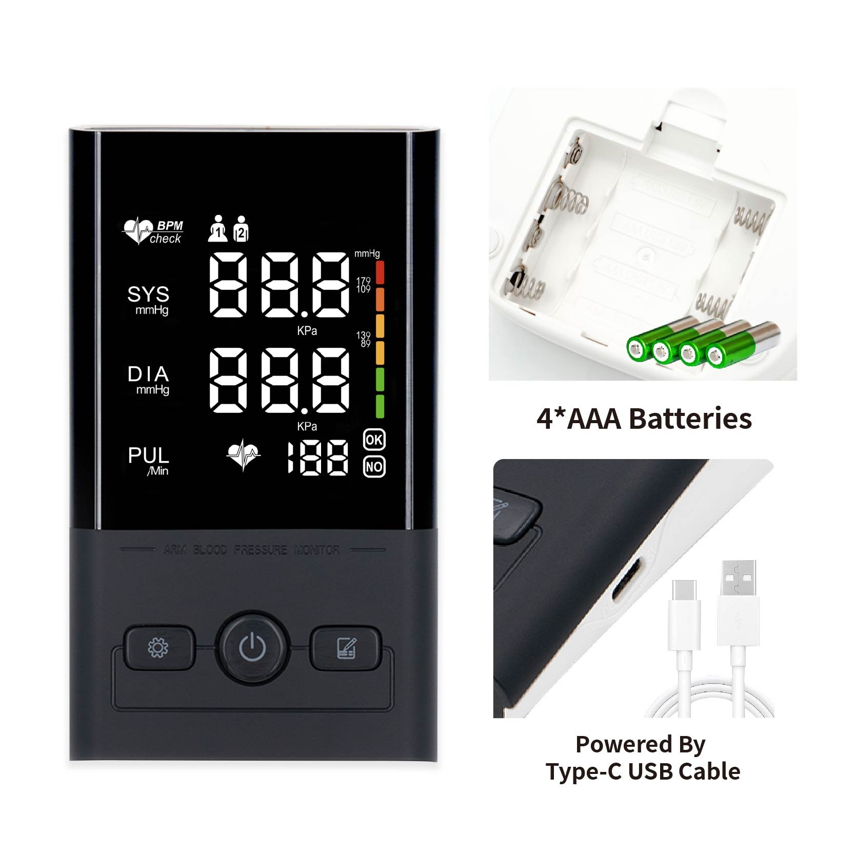 LED Display Screen Digital Blood Pressure Monitor Intelligent Automatic Pressurized Blood Pressure Medical Device Factory Price